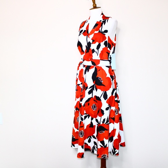 London Times Surplus Fit-N-Flare Floral Midi Dress - Picture 5 of 11